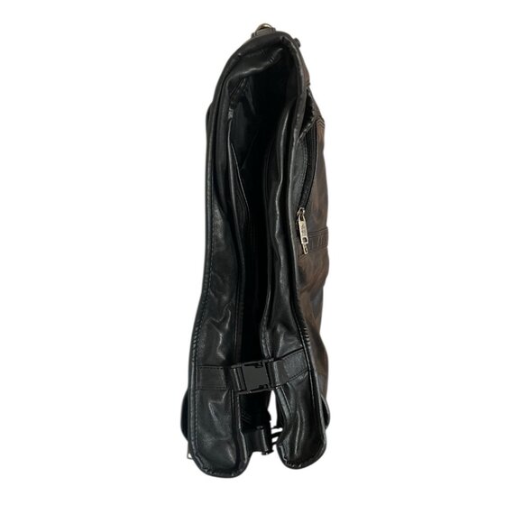 Carlo Amboldi Black Leather Garment Bag Travel Large 36” Long Quality Italy - Picture 8 of 10